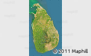 Satellite Map of Sri Lanka, lighten, semi-desaturated, land only