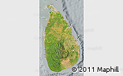 Satellite Map of Sri Lanka, lighten, semi-desaturated