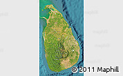 Satellite Map of Sri Lanka, physical outside, satellite sea