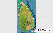 Satellite Map of Sri Lanka, political shades outside, satellite sea