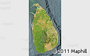 Satellite Map of Sri Lanka, semi-desaturated