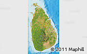 Satellite Map of Sri Lanka, shaded relief outside
