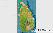Satellite Map of Sri Lanka, shaded relief outside, satellite sea