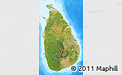 Satellite Map of Sri Lanka, single color outside, bathymetry sea