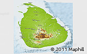 Physical Panoramic Map of Sri Lanka, lighten