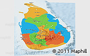 Political Panoramic Map of Sri Lanka, lighten