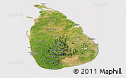 Satellite Panoramic Map of Sri Lanka, cropped outside