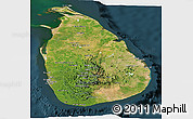 Satellite Panoramic Map of Sri Lanka, darken