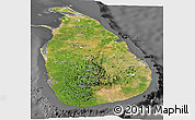 Satellite Panoramic Map of Sri Lanka, desaturated