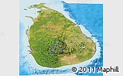 Satellite Panoramic Map of Sri Lanka, physical outside