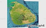 Satellite Panoramic Map of Sri Lanka, physical outside, satellite sea