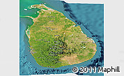 Satellite Panoramic Map of Sri Lanka, political outside, satellite sea