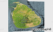 Satellite Panoramic Map of Sri Lanka, semi-desaturated