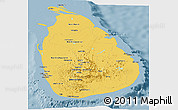 Savanna Style Panoramic Map of Sri Lanka, single color outside