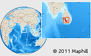 Shaded Relief Location Map of Sabaragamuwa