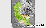 Physical Map of Sabaragamuwa, desaturated