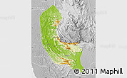 Physical Map of Sabaragamuwa, lighten, desaturated