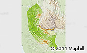 Physical Map of Sabaragamuwa, lighten