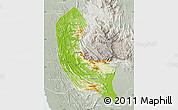 Physical Map of Sabaragamuwa, lighten, semi-desaturated