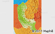 Physical Map of Sabaragamuwa, political outside