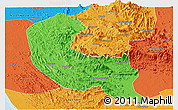 Political Panoramic Map of Sabaragamuwa