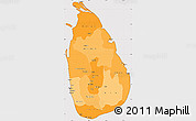 Political Shades Simple Map of Sri Lanka, cropped outside