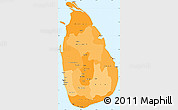 Political Shades Simple Map of Sri Lanka, political outside