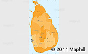 Political Shades Simple Map of Sri Lanka, single color outside