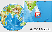 Physical Location Map of Southern, highlighted country, within the entire country