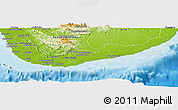 Physical Panoramic Map of Southern