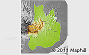 Physical 3D Map of Uva, desaturated