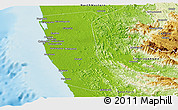 Physical Panoramic Map of Western