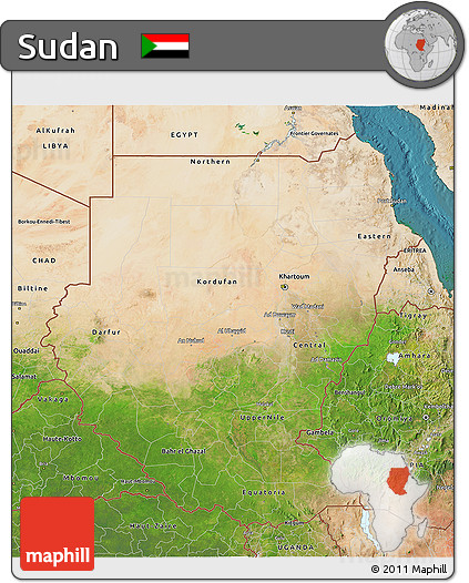 Satellite 3D Map of Sudan