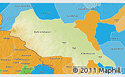 Physical 3D Map of Bahr el Ghazal, political outside