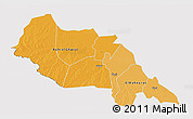 Political Shades 3D Map of Bahr el Ghazal, cropped outside