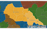 Political Shades 3D Map of Bahr el Ghazal, darken