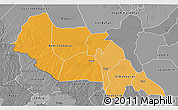Political Shades 3D Map of Bahr el Ghazal, desaturated