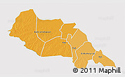 Political Shades 3D Map of Bahr el Ghazal, single color outside
