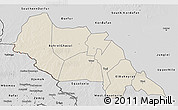 Shaded Relief 3D Map of Bahr el Ghazal, desaturated