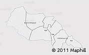 Silver Style 3D Map of Bahr el Ghazal, single color outside