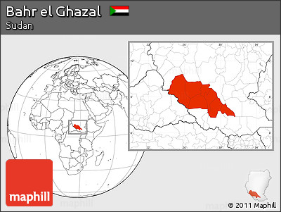 Blank Location Map of Bahr El Ghazal