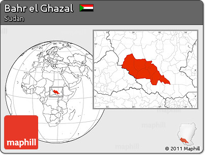 Blank Location Map of Bahr El Ghazal