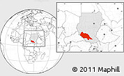 Blank Location Map of Bahr el Ghazal, highlighted country, within the entire country