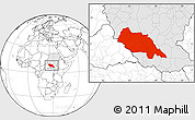 Blank Location Map of Bahr el Ghazal, highlighted country