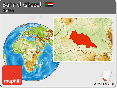 Physical Location Map of Bahr El Ghazal