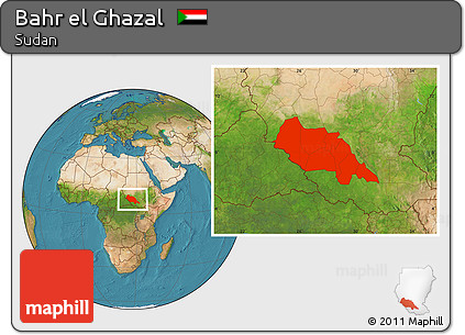 Satellite Location Map of Bahr El Ghazal