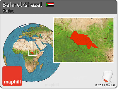 Satellite Location Map of Bahr El Ghazal