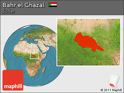 Satellite Location Map of Bahr El Ghazal
