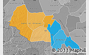Political Map of Bahr el Ghazal, desaturated