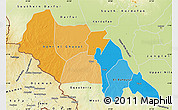 Political Map of Bahr el Ghazal, physical outside